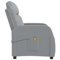 vidaXL Massage Recliner Light Gray Fabric