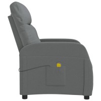 vidaXL Massage Recliner Dark Gray Fabric