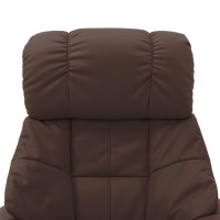 vidaXL Massage Recliner with Ottoman Brown Faux Leather and Bentwood