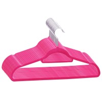 vidaXL 20 pcs Clothes Hanger Set Anti-slip Pink Velvet