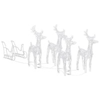 vidaXL Reindeers & Sleigh Christmas Decoration 110.2