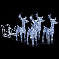 vidaXL Reindeers & Sleigh Christmas Decoration 110.2