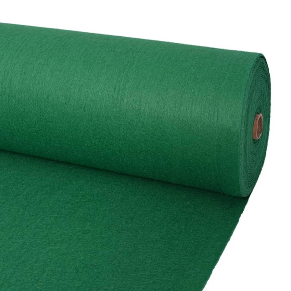 vidaXL Exhibition Carpet Plain 3.3'x78.7' Green