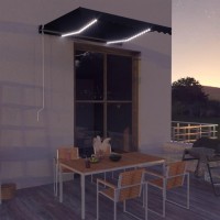 vidaXL Manual Retractable Awning with LED 118.1