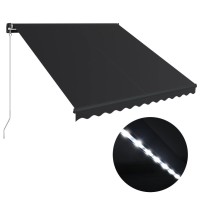 vidaXL Manual Retractable Awning with LED 118.1