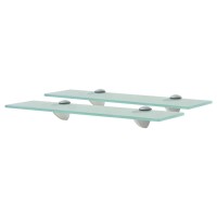 vidaXL Floating Shelves 2 pcs Glass 15.7