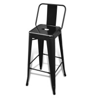 vidaXL Bar Stools 4 pcs Black Steel