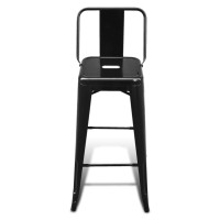 vidaXL Bar Stools 4 pcs Black Steel