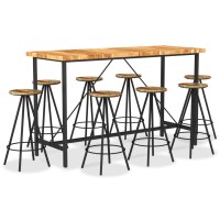 vidaXL 9 Piece Bar Set Solid Acacia Wood and Solid Reclaimed Wood