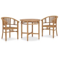 vidaXL 3 Piece Patio Dining Set Solid Teak Wood