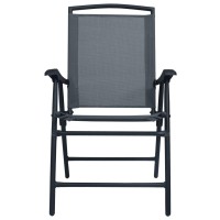 vidaXL 3 Piece Bistro Set Gray Steel