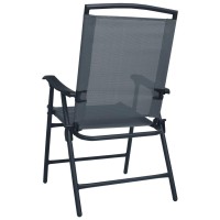 vidaXL 3 Piece Bistro Set Gray Steel