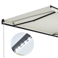 vidaXL Manual Retractable Awning with LED 118.1