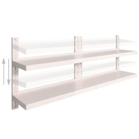 vidaXL 2-Tier Floating Wall Shelves 2 pcs Stainless Steel 78.7