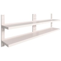 vidaXL 2-Tier Floating Wall Shelves 2 pcs Stainless Steel 94.5