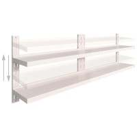 vidaXL 2-Tier Floating Wall Shelves 2 pcs Stainless Steel 94.5