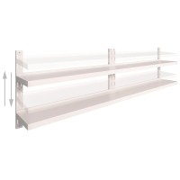 vidaXL 2-Tier Floating Wall Shelves 2 pcs Stainless Steel 118.1