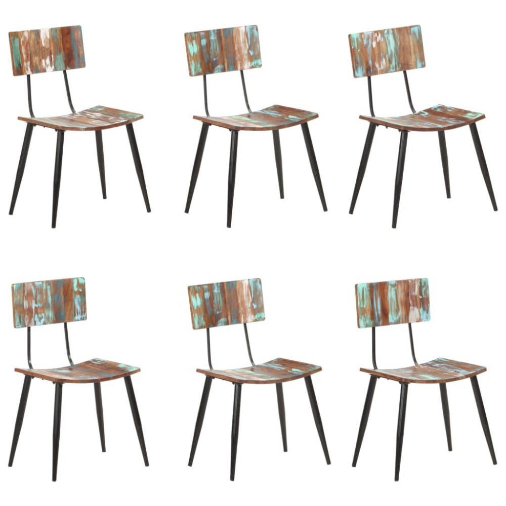 vidaXL Dining Chairs 6 pcs Solid Reclaimed Wood