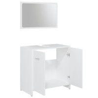 vidaXL 3 Piece Bathroom Furniture Set White Engineered Wood