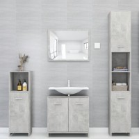 vidaXL 3 Piece Bathroom Furniture Set Concrete Gray Engineered Wood