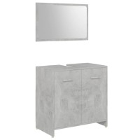 vidaXL 3 Piece Bathroom Furniture Set Concrete Gray Engineered Wood