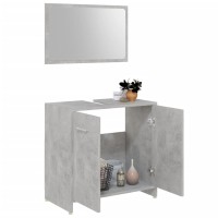 vidaXL 3 Piece Bathroom Furniture Set Concrete Gray Engineered Wood