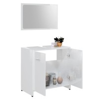 vidaXL 3 Piece Bathroom Furniture Set High Gloss White Engineered Wood