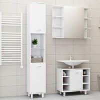 vidaXL 3 Piece Bathroom Furniture Set White Engineered Wood