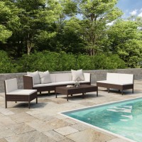 Vidaxl 9 Piece Patio Lounge Set With Cushions Poly Rattan Brown