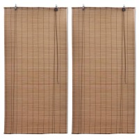 vidaXL Bamboo Roller Blinds 2 pcs 31.5