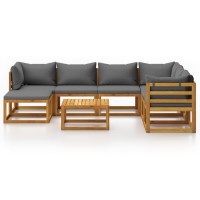 Vidaxl 8 Piece Patio Lounge Set With Cushion Solid Acacia Wood