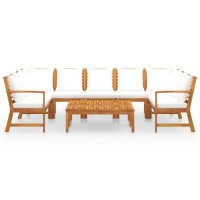 Vidaxl 9 Piece Patio Lounge Set With Cushion Cream Solid Acacia Wood