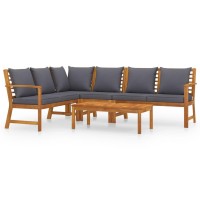 Vidaxl 5 Piece Patio Lounge Set With Cushion Solid Acacia Wood