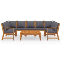 Vidaxl 9 Piece Patio Lounge Set With Cushion Solid Acacia Wood