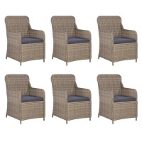 vidaXL 9 Piece Patio Dining Set Poly Rattan Brown