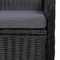 vidaXL 7 Piece Patio Dining Set Poly Rattan Black