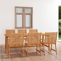 vidaXL 7 Piece Patio Dining Set Solid Acacia Wood