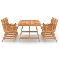 vidaXL 7 Piece Patio Dining Set Solid Acacia Wood