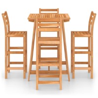 Vidaxl 5 Piece Patio Bar Set Solid Acacia Wood