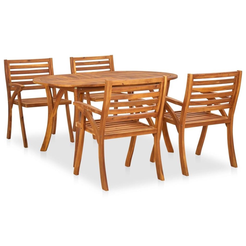 vidaXL 5 Piece Patio Dining Set Solid Acacia Wood