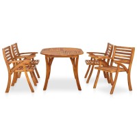 vidaXL 5 Piece Patio Dining Set Solid Acacia Wood