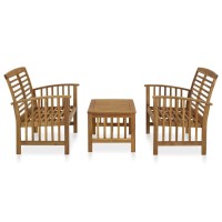 Vidaxl 3 Piece Patio Lounge Set Solid Acacia Wood