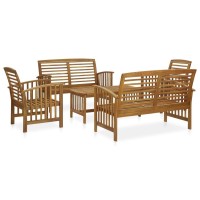 Vidaxl 5 Piece Patio Lounge Set Solid Acacia Wood