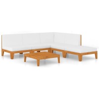 vidaXL 6 Piece Patio Lounge Set with Cushions Solid Acacia Wood