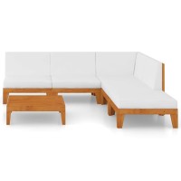 vidaXL 6 Piece Patio Lounge Set with Cushions Solid Acacia Wood