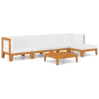 vidaXL 6 Piece Patio Lounge Set with Cushions Solid Acacia Wood