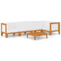 vidaXL 6 Piece Patio Lounge Set with Cushions Solid Acacia Wood