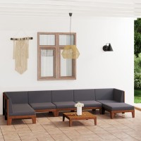 vidaXL 8 Piece Patio Lounge Set with Cushions Solid Acacia Wood