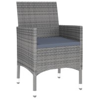 vidaXL 9 Piece Patio Dining Set Poly Rattan Gray