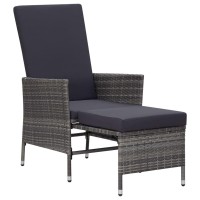 Vidaxl 3 Piece Patio Lounge Set With Cushions Poly Rattan Gray